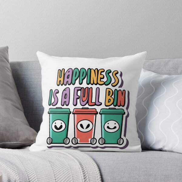 Item preview, Happiness is a Full Bin - Joyful Trash Cans designed and sold by NiftyWrx.