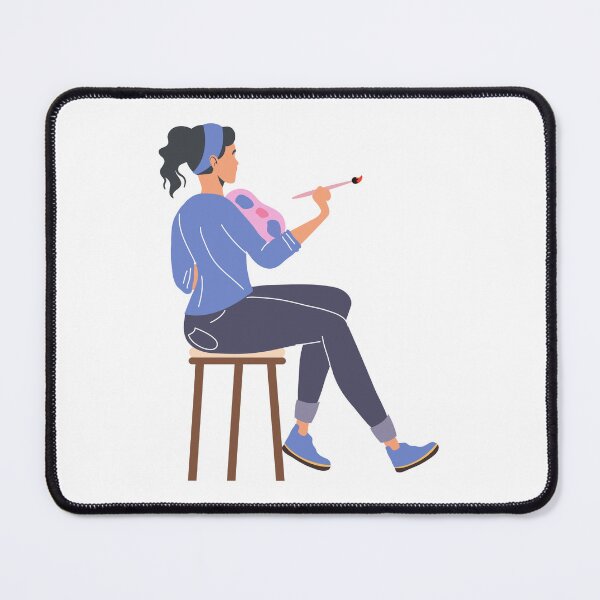 Item preview, A girl making an art designed and sold by Einsteinshop.