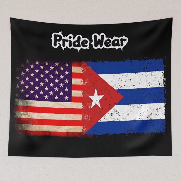 Item preview, US Flag and Cuba Flag Pride Wear Design designed and sold by LovelyHappyGift.