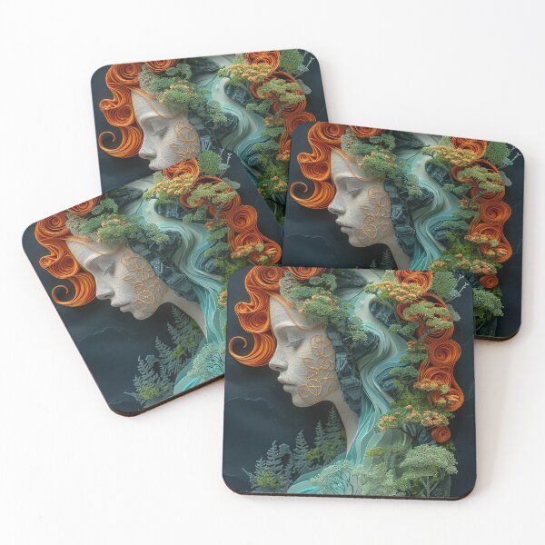 Item preview, Mother Earth Mountain Stream Silhouette designed and sold by OccultDreams.