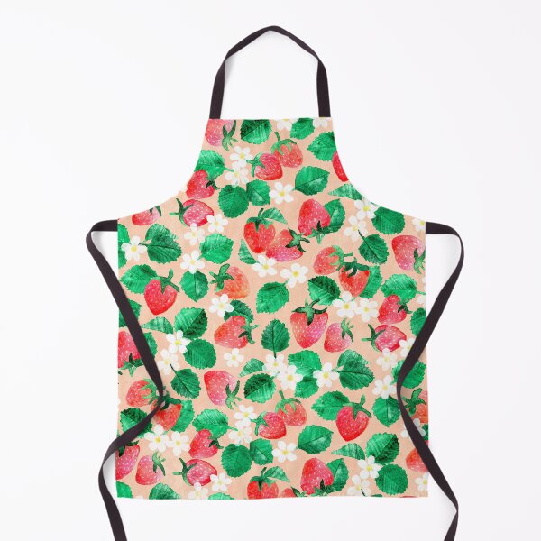 Item preview, Sweet Garden Treats Watercolor Strawberry Floral on Peach Pattern designed and sold by micklyn.