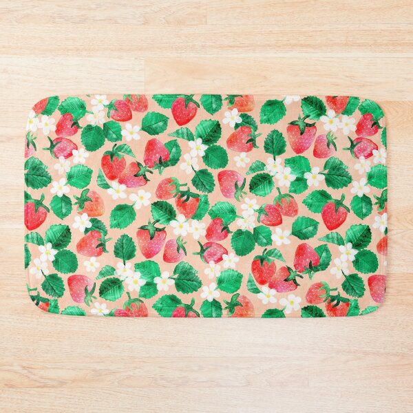 Item preview, Sweet Garden Treats Watercolor Strawberry Floral on Peach Pattern designed and sold by micklyn.