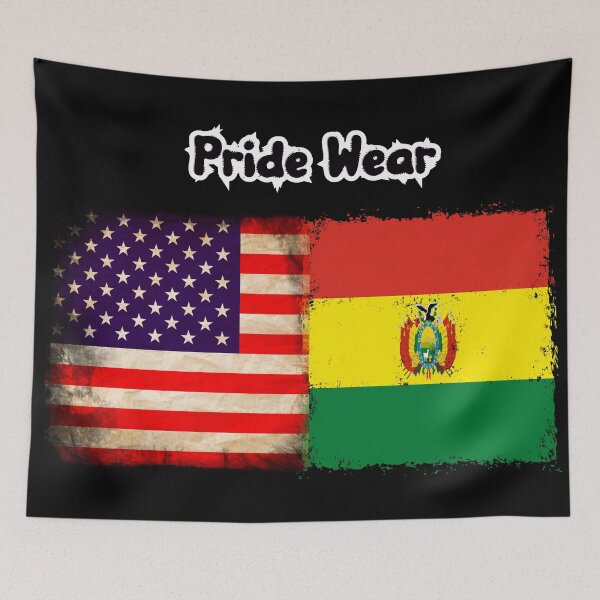 Item preview, US Flag and Bolivian Flag Pride Wear Design designed and sold by LovelyHappyGift.