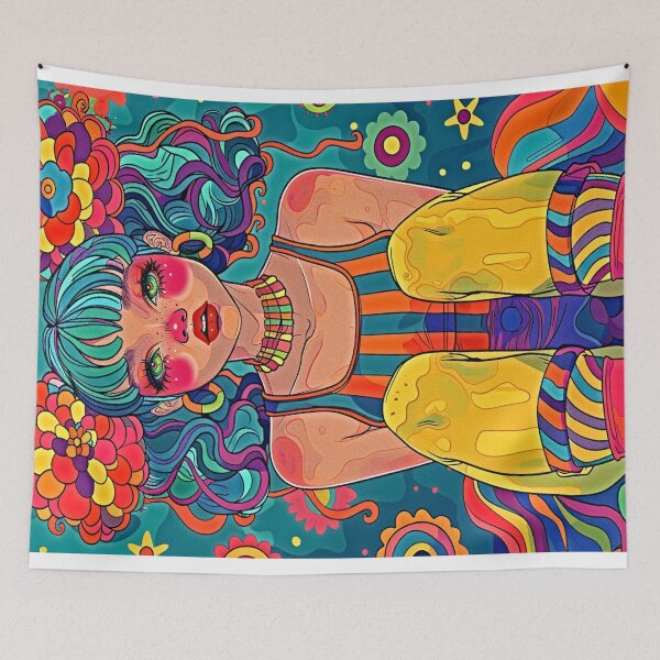 Item preview, Pop Art Ponytails Girl designed and sold by RumpledFoxes.