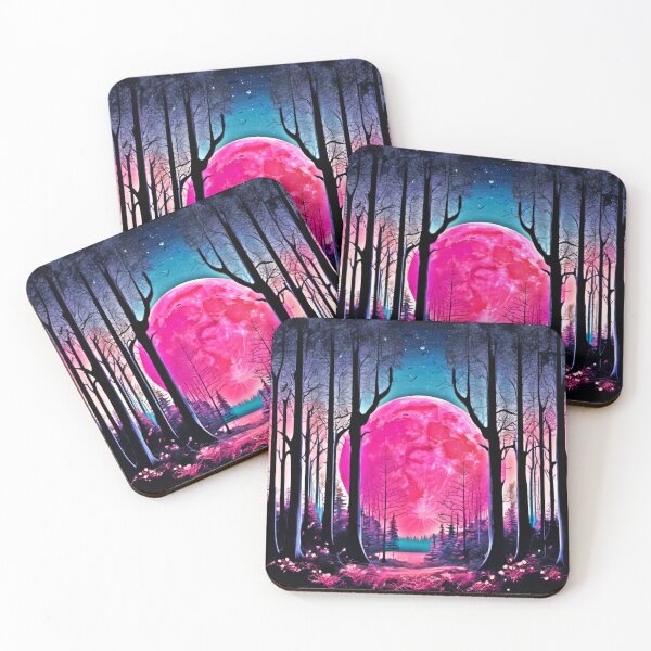 Item preview, Dark Forest Pink Moon designed and sold by Health And Fitness Posts e-Store.