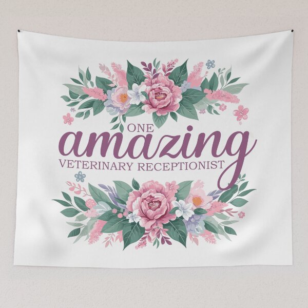 Item preview, One Amazing Veterinary Receptionist - Floral Design designed and sold by TeesYouWant.