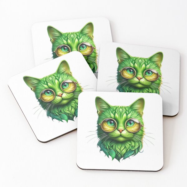 Item preview, Cute Green Avogato Cat Wearing Glasses designed and sold by LEOOTY.
