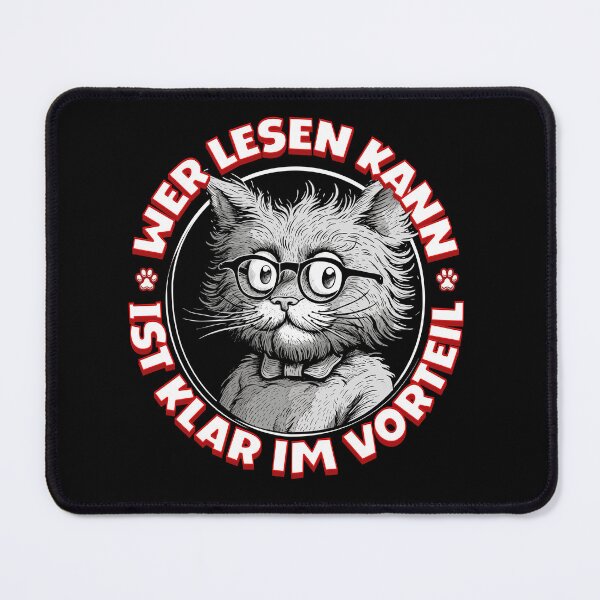 Item preview, wer lesen kann ist klar im Vorteil - Cat with glasses designed and sold by SpecialtiesShop.