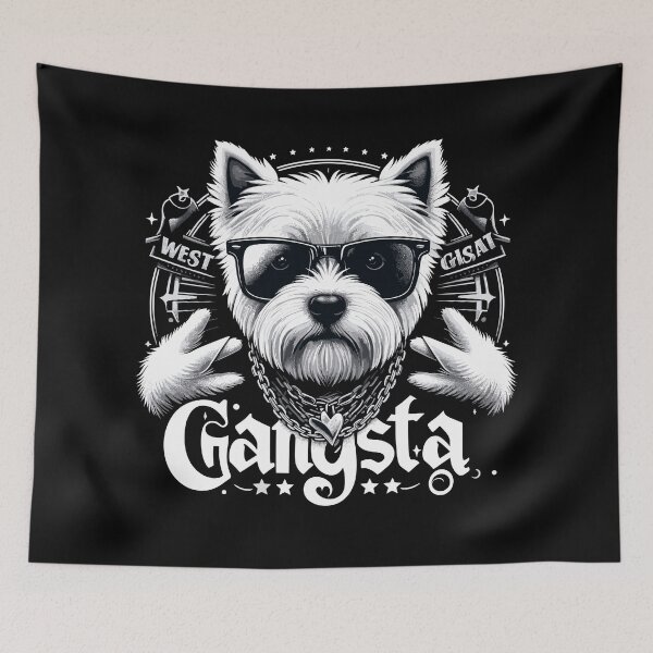 Item preview, West Highland White Terrier Gangsta Dog Gift designed and sold by Pineapple-Tree.