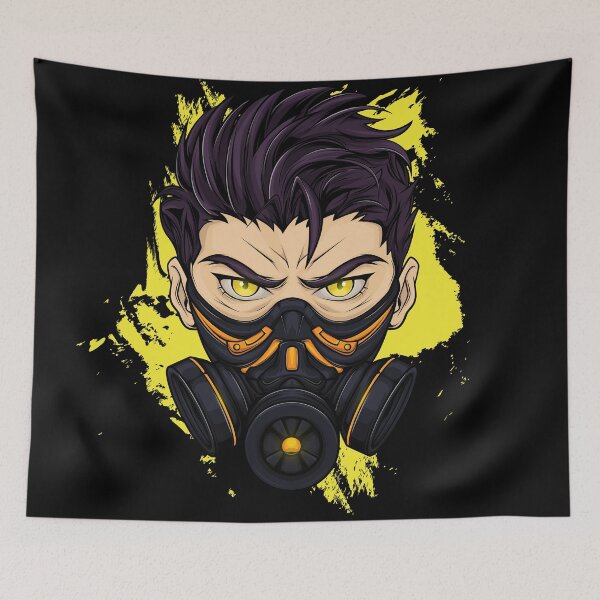 Item preview, Anime art with a post-apocalyptic mask theme designed and sold by Indraokta22.