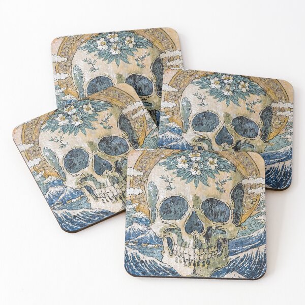 Item preview, Japanese Ukiyo-e Skull/1 designed and sold by Synthwave Poem.