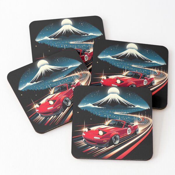 Item preview, Nightrider red Miata NA 10 in front of mt. Fuji designed and sold by mugooooo.