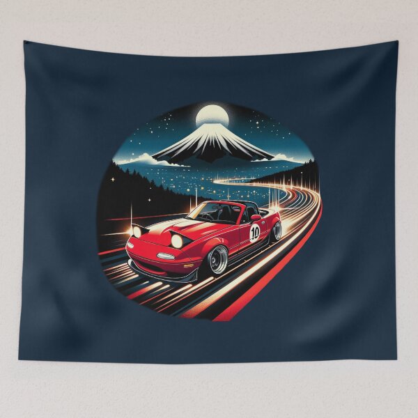 Item preview, Nightrider red Miata NA 10 in front of mt. Fuji designed and sold by mugooooo.