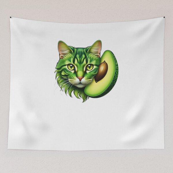 Item preview, Cute Green Avocado Cat designed and sold by LEOOTY.