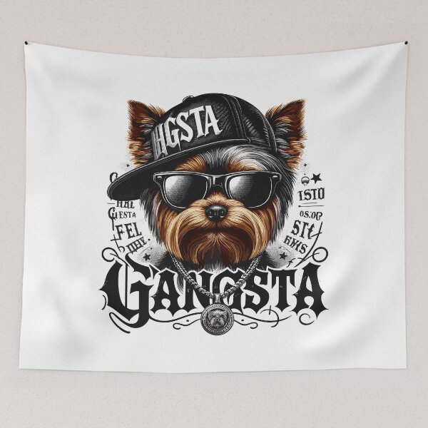 Item preview, Yorkshire Terrier Gangsta Gangster Dog Gift designed and sold by Pineapple-Tree.
