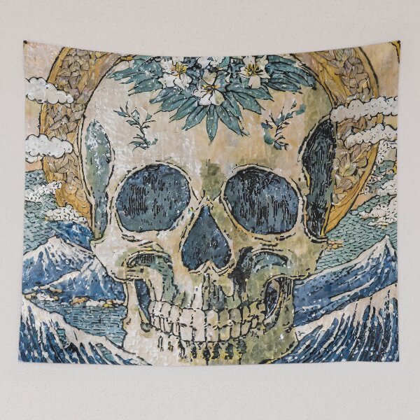 Item preview, Japanese Ukiyo-e Skull/1 designed and sold by Synthwave Poem.