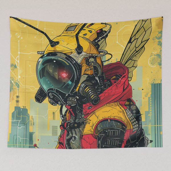 Item preview, Cyber Punk Bee Boy Mask Bee Art Print  designed and sold by GrinGalore.