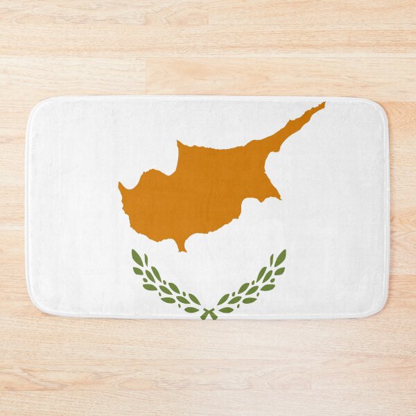 Item preview, The Cyprus flag features the shape of the island, with two olive branches designed and sold by Peter Etchells.