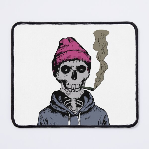 Artikelvorschau, Totenkopf Raucher Joint, Pinke Beanie entworfen und verkauft von FishEyeWorks.