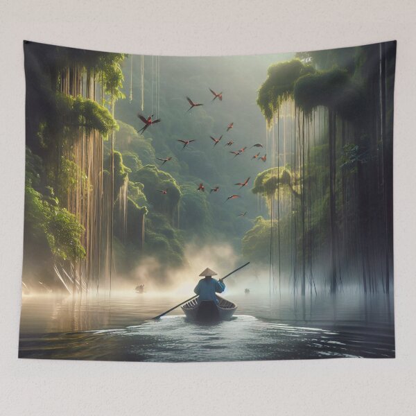 Item preview, Canoe on the river designed and sold by Vibranta Studio.
