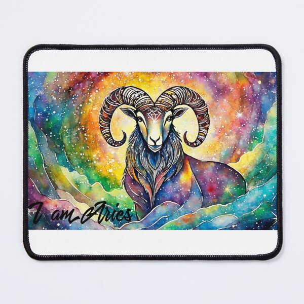 Item preview, Aries zodiac sign in nebular cosmic background designed and sold by PrintPlanetGo.