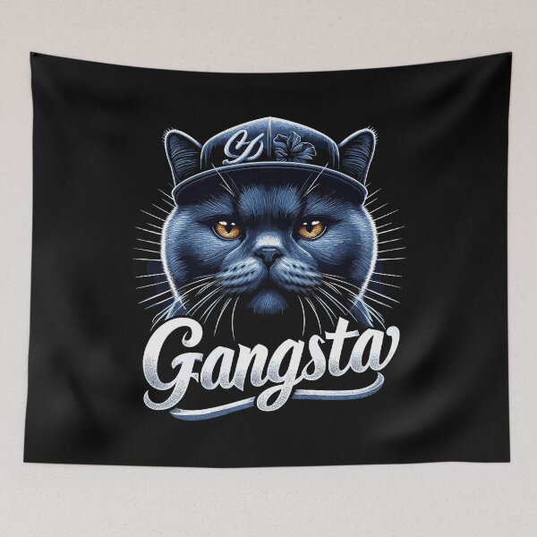 Item preview, BKH British Shorthair Blue Cat Gangsta Gangster Gift designed and sold by Pineapple-Tree.