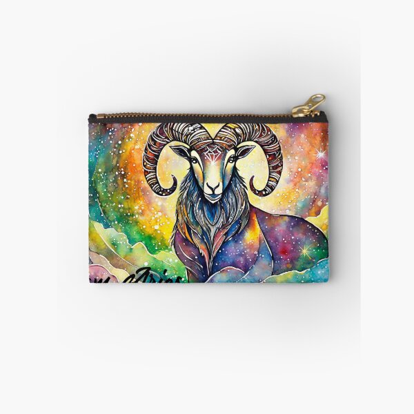 Item preview, Aries zodiac sign in nebular cosmic background designed and sold by PrintPlanetGo.
