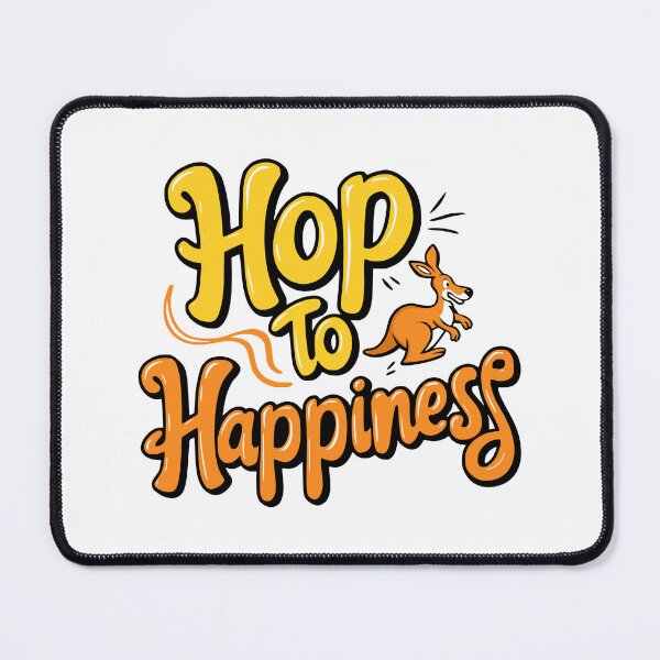 Item preview, Hop To Happiness! Cute Hopping Kangaroo Pun designed and sold by PMCreative.