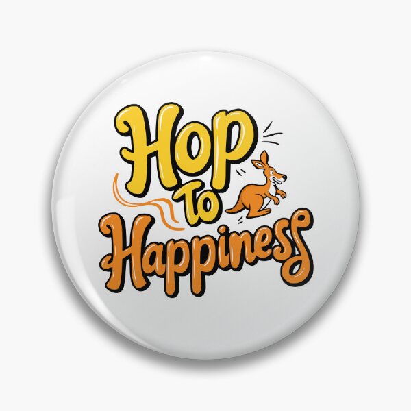 Item preview, Hop To Happiness! Cute Hopping Kangaroo Pun designed and sold by PMCreative.