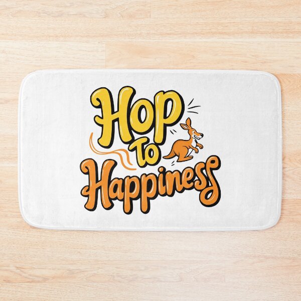 Item preview, Hop To Happiness! Cute Hopping Kangaroo Pun designed and sold by PMCreative.