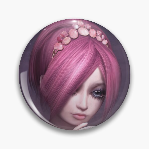Item preview, Pink lowbrow girl with roses designed and sold by Britta Glodde.