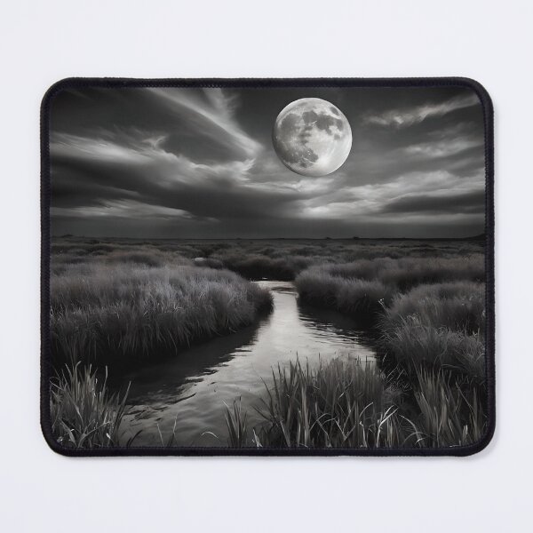 Item preview, Lunar Glow: HDR Monochrome Wetlands designed and sold by ShadeScapeArt.