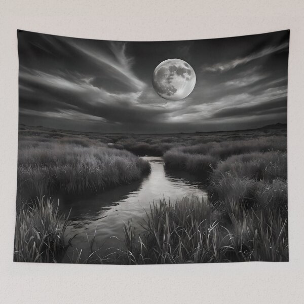 Item preview, Lunar Glow: HDR Monochrome Wetlands designed and sold by ShadeScapeArt.