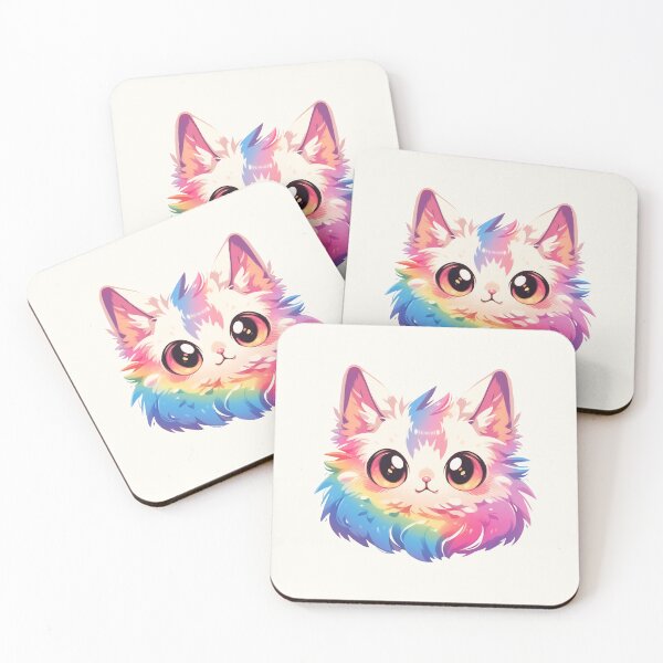 Item preview, Cute Kawaii Smiling Colorful Cat designed and sold by CozyKawaiiArt.