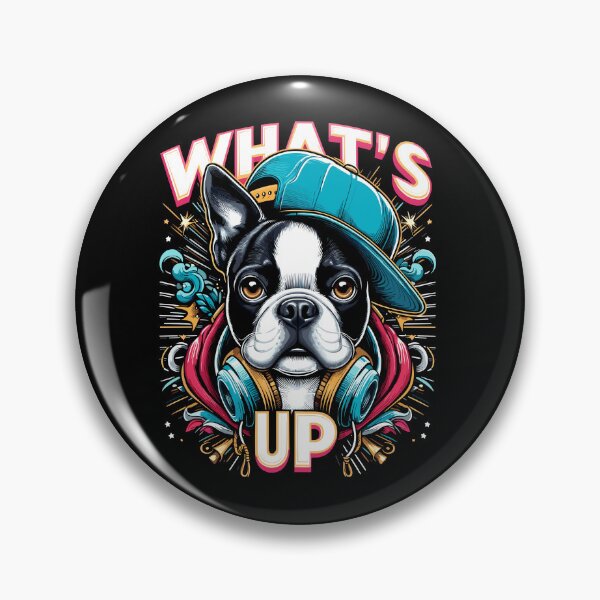 Item preview, Boston Terrier Gangster What's Up Dog Gift designed and sold by Pineapple-Tree.