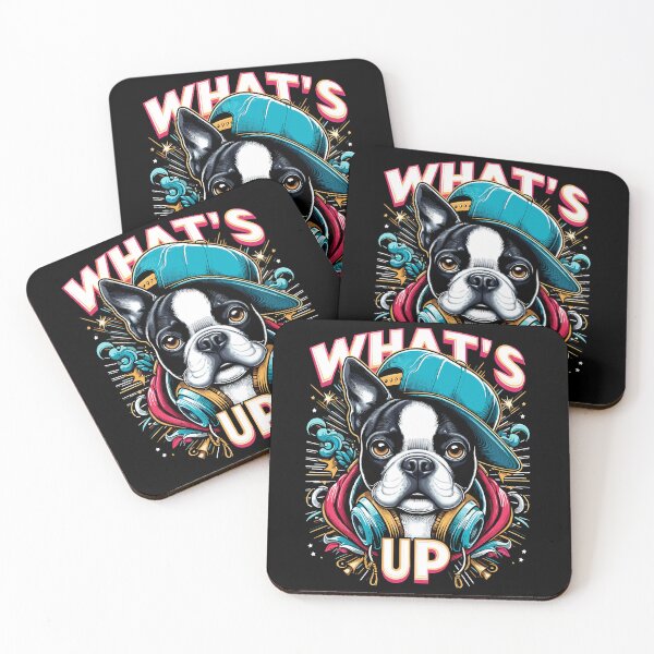 Item preview, Boston Terrier Gangster What's Up Dog Gift designed and sold by Pineapple-Tree.