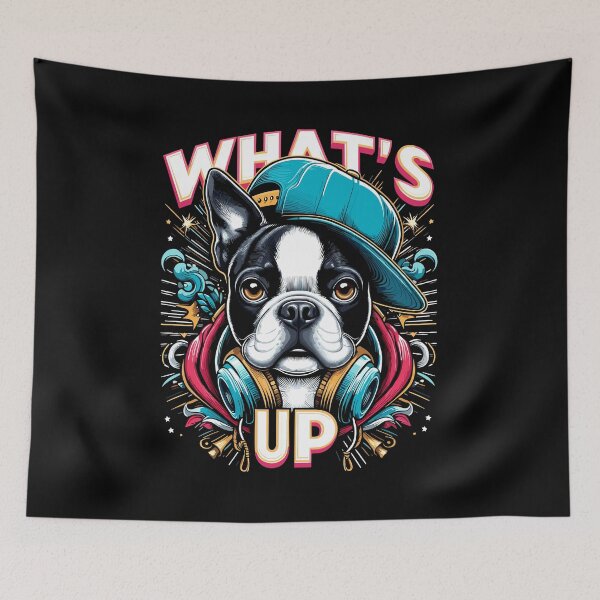 Item preview, Boston Terrier Gangster What's Up Dog Gift designed and sold by Pineapple-Tree.