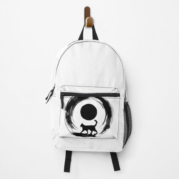 Item preview, Sumie Enso Circle Japanese Brushstroke Black Cat designed and sold by TomFrontierArt.