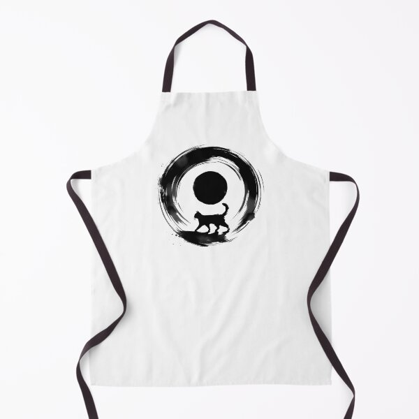 Item preview, Sumie Enso Circle Japanese Brushstroke Black Cat designed and sold by TomFrontierArt.