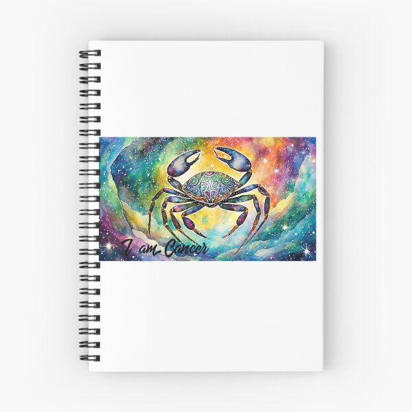 Artikelvorschau, Sternzeichen Krebs im kosmischen Nebelhintergrund entworfen und verkauft von PrintPlanetGo.