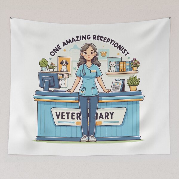 Item preview, One Amazing Veterinary Receptionist - Front Desk Hero designed and sold by TeesYouWant.
