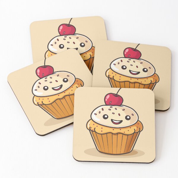 Item preview, Funny Smiled Brown Cupcake With Cherry designed and sold by RadzioDesigns.