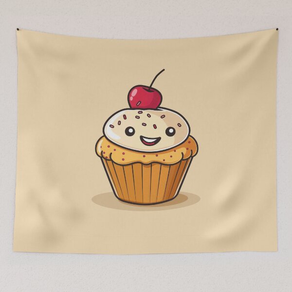 Item preview, Funny Smiled Brown Cupcake With Cherry designed and sold by RadzioDesigns.