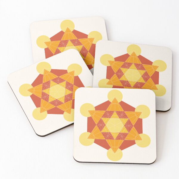 Item preview, Metatron's Cube - red and orange mandala 1 designed and sold by liftfrequencies.