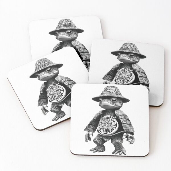 Item preview, Turtle Samurai black and white optical illusion 1 designed and sold by gao7650.
