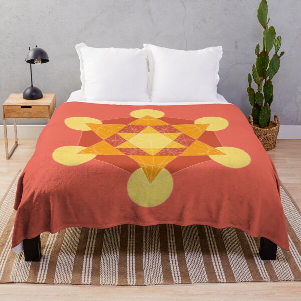 Item preview, Metatron's Cube - red and orange mandala 1 designed and sold by liftfrequencies.