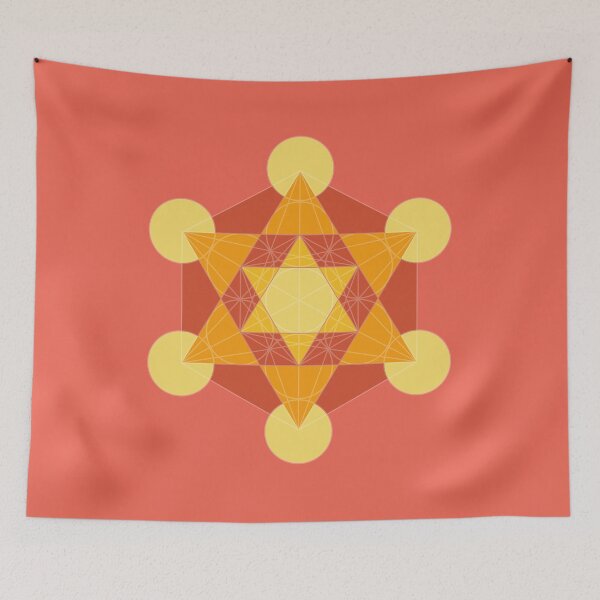 Item preview, Metatron's Cube - red and orange mandala 1 designed and sold by liftfrequencies.