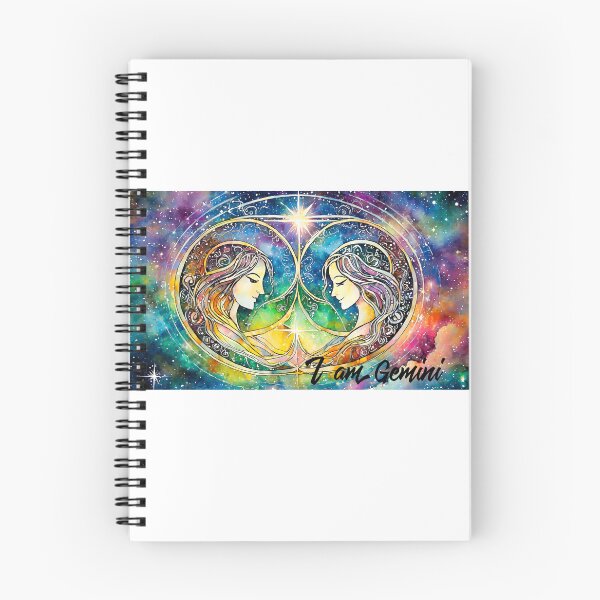 Artikelvorschau, Sternzeichen Zwillinge im kosmischen Nebelhintergrund entworfen und verkauft von PrintPlanetGo.