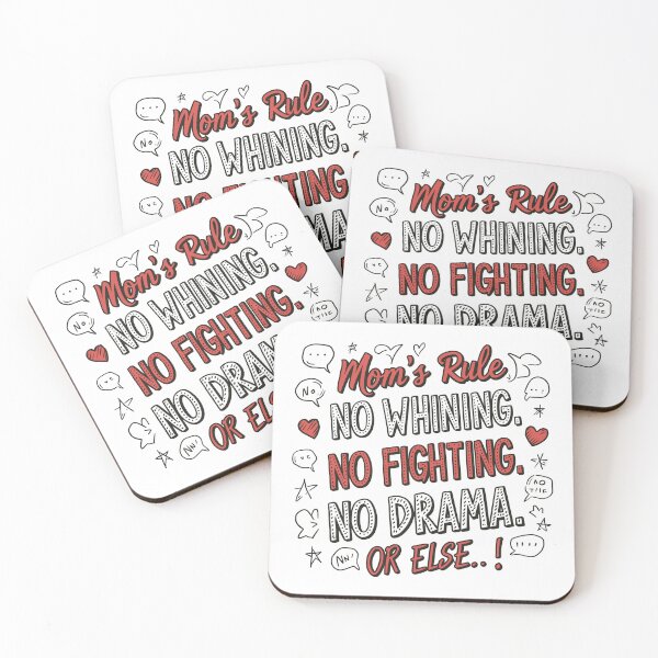 Item preview, Mom's Rule: No Whining, No Fighting, No Drama... Or Else! Doodles Mother's Day Illustration designed and sold by HahaHandlesHub.
