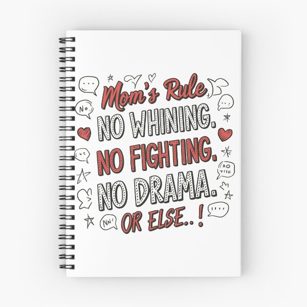 Item preview, Mom's Rule: No Whining, No Fighting, No Drama... Or Else! Doodles Mother's Day Illustration designed and sold by HahaHandlesHub.